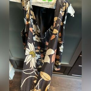 Maeve blower black brown and white with tie around next